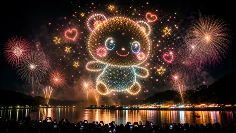 Japanese Lake Fireworks Festival