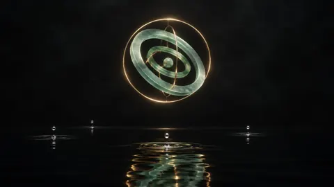 Jade Gyroscope Above Black Pool