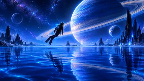 Diver Above Alien Ocean