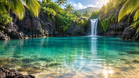 Tropical Lagoon Waterfall