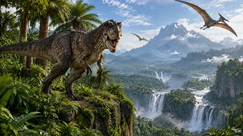 Allosaurus Above Jungle Valley