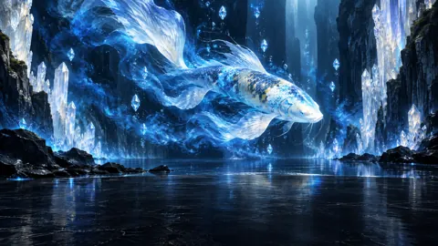 Glowing Koi in Crystal Canyon