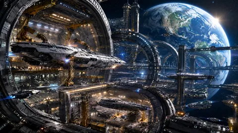 Orbital Shipyard Above Earth