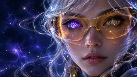 Celestial Traveler With Galaxy Eyes