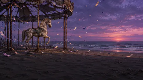 Abandoned Carousel by the Sea