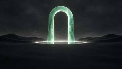 Jade Arch Over Black Desert