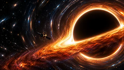 Satellite Beside Black Hole