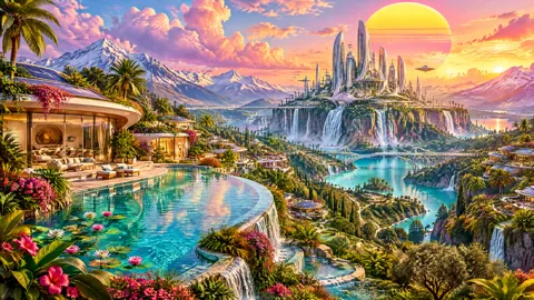 Futuristic Villas Above Waterfalls