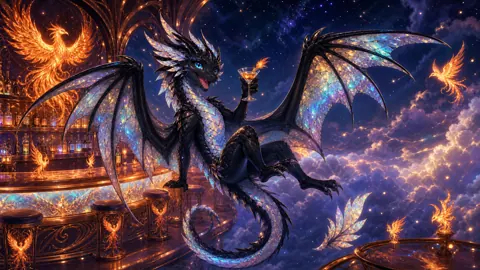 Wyvern With Cocktail in Phoenix Bar