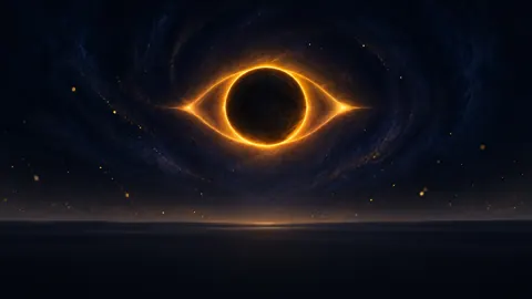 Amber Eclipse Above Horizon