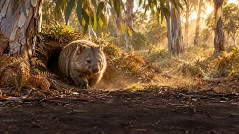 Wombat Emerging at Dawn