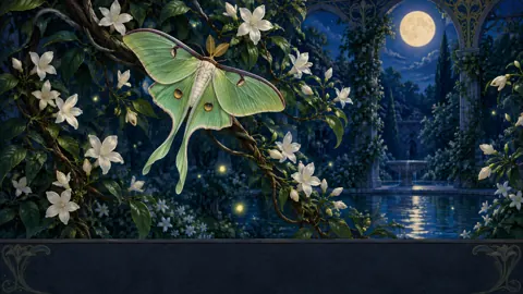 Luna Moth on Jasmine Branch