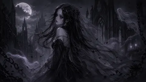 Ghost Woman in Ruined Cathedral