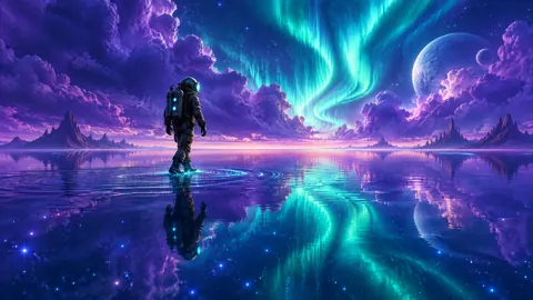Deep-Sea Diver Under Twin Moons