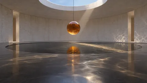 Amber Sphere Reflecting Pool