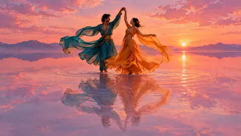 Dancers on Salt Flat