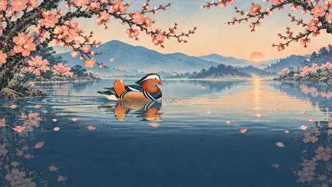 Mandarin Duck Among Plum Blossoms