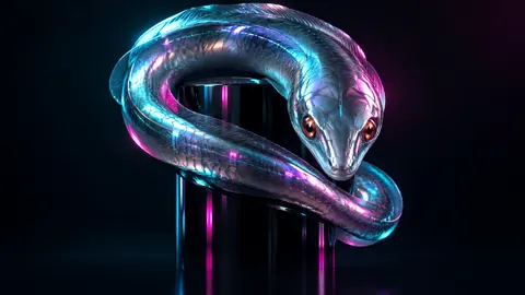 Metallic Eel on Pedestal