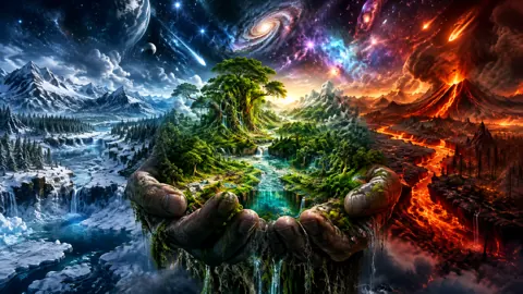 Fantasy Biomes in Giant Hand