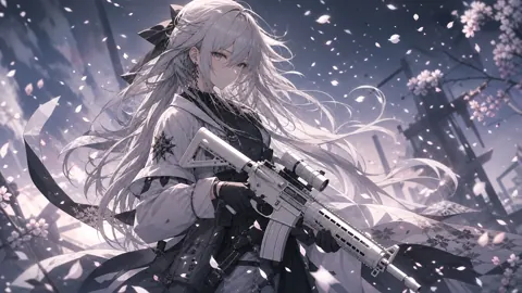 White-Haired Girl With AR-15