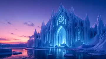 Twilight Ice Cathedral live wallpaper