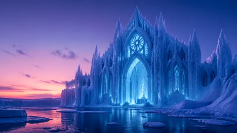 Arctic Iceberg Cathedral at Twilight