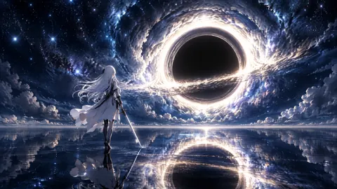White-Haired Swordswoman Black Hole