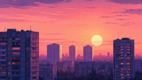 Sovietwave Apartments at Sunset