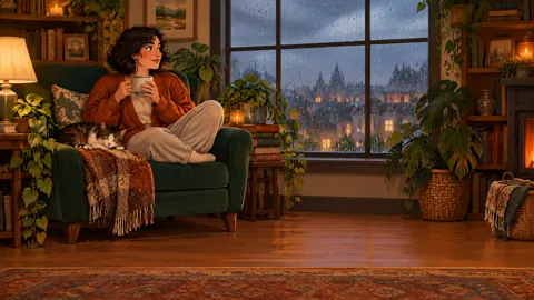 Woman Reading With Cat