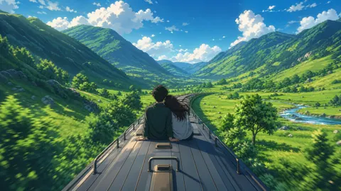 Lovers on Train Roof