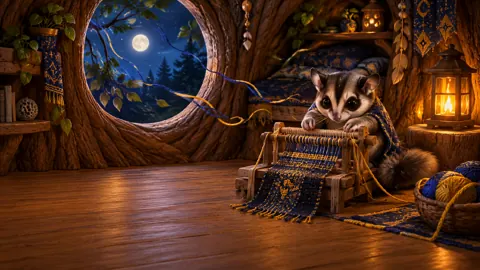 Sugar Glider at Wooden Loom