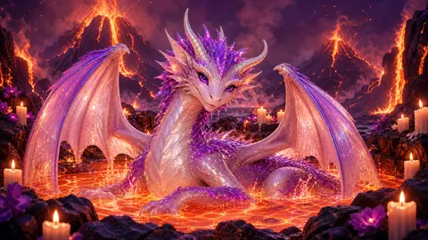 Purple Wyvern in Lava Pool