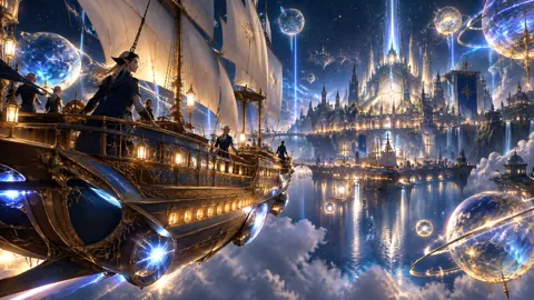 Elven Airship Approaching Sky Port