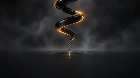 Black Glass Helix with Amber Light