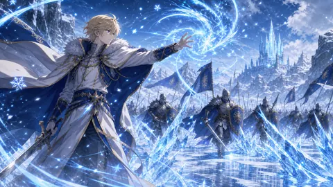 Blonde Spellsword Casting Ice Magic