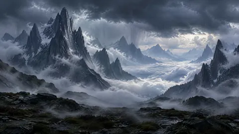 Stormy Peaks Above Cloud Valley