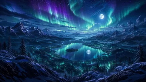 Mountaintop View of Aurora Lake