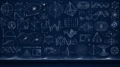 Physics Diagrams on Chalkboard
