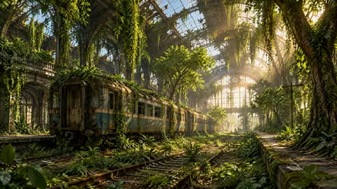 Abandoned Train in Jungle Terminal
