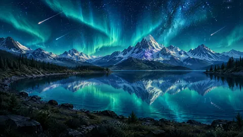Aurora Over Alpine Lake
