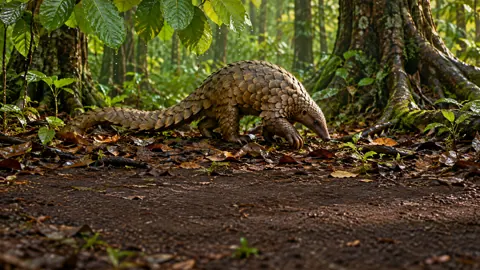 Sunda Pangolin in Teak Forest
