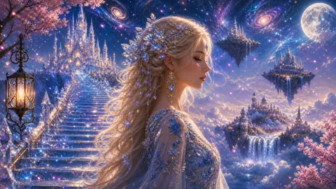Blonde Woman on Crystal Stairs