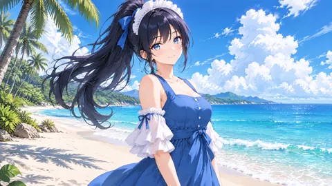 Maid on Tropical Beach