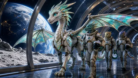 Robotic Wyvern in Lunar Corridor
