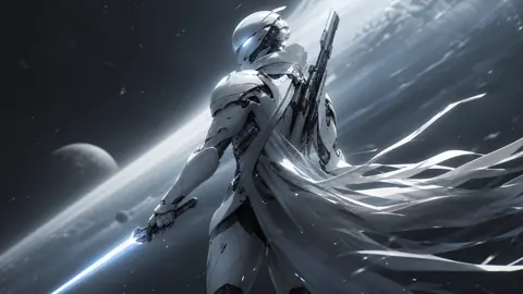 White Space Soldier With Energy Blade