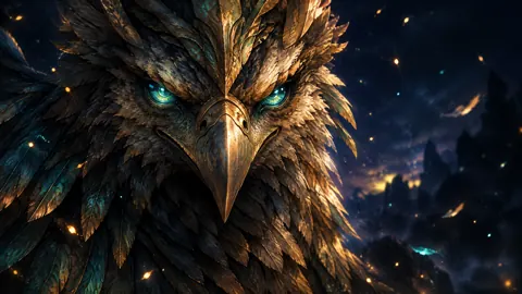 Bronze Gryphon With Teal Eyes