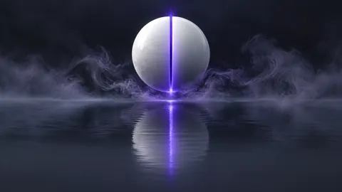 White Sphere With Violet Seam
