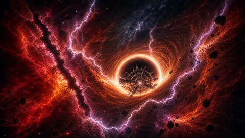 Black Hole and Ruined Space Station