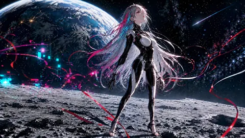Cybernetic Woman on the Moon
