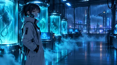 Cyberpunk Engineer With Containment Cylinders